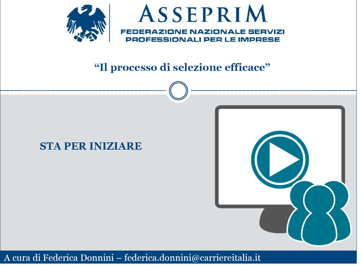 Immagine Webinar del 24 ottobre 2022: Il processo di selezione efficace